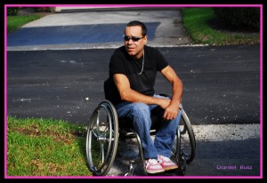 Danny Ruiz in a wheelchair