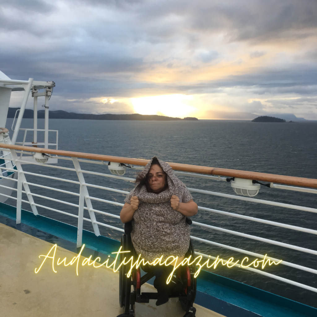 Nathasha on a cruise ship in Alaska