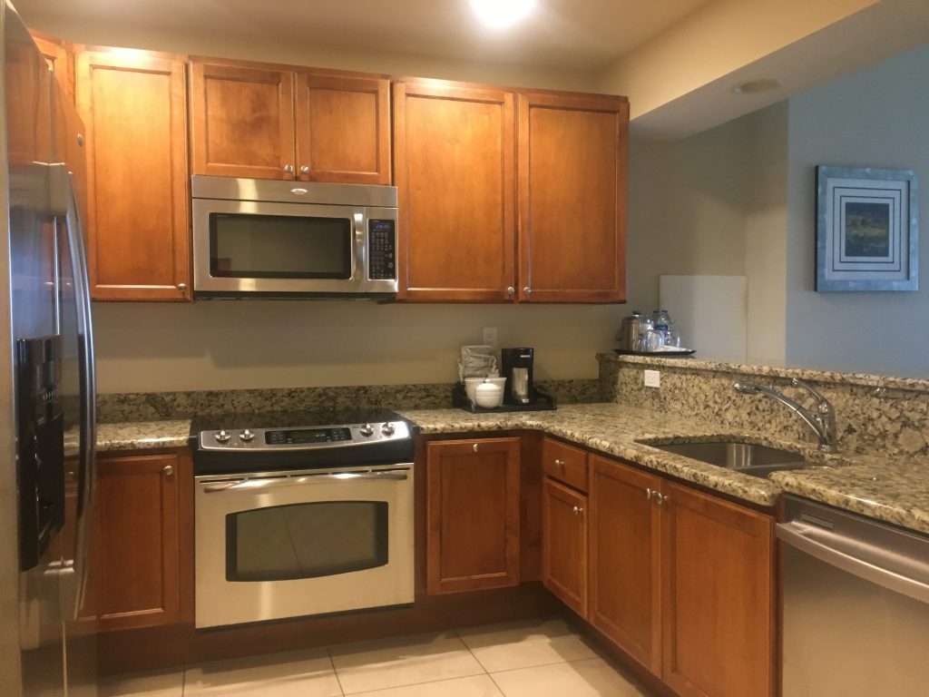 A modern kitchen in the Marriot Hotel.